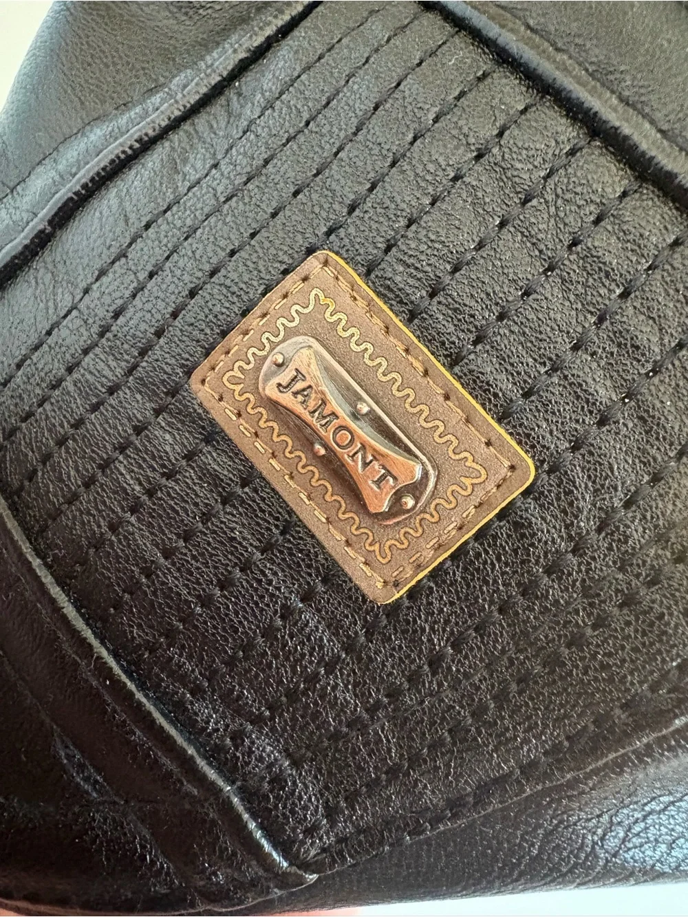 Black Leather Patch Detail Flat Cap